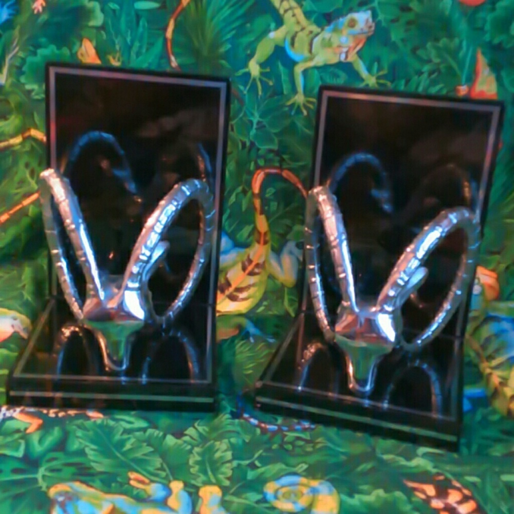 ORNATE CHROME IBEX BOOKENDS